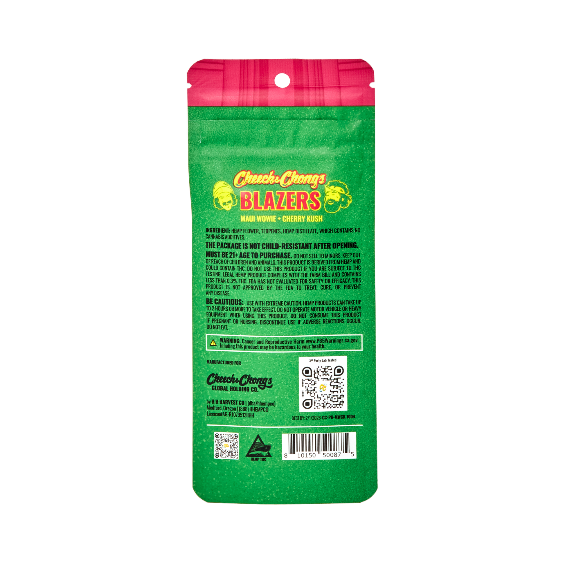 Cheech and Chongs Blazers - Maui Wowie+Cherry Kush - Preroll image 1